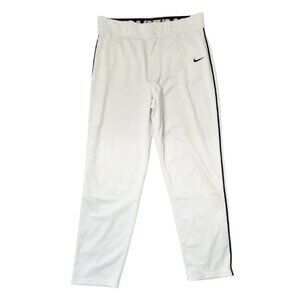 Nike Dri-FIT Baseball Longball Pants, White with Black Piping – Men’s XL